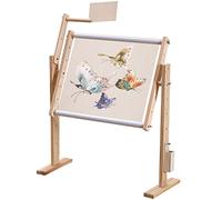 aleawol Soporte de marco de punto de cruz ajustable, marcos y soportes de bordados de madera, soporte de marco acolchado para amantes del bordado, 9CT