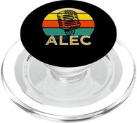 Alec Nombre Retro Micrófono Música 80s Vintage para Hombres Niños PopSockets PopGrip para MagSafe