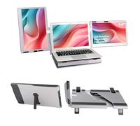 Alecewey Extensor de pantalla para laptop F2 2023, monitor triple portátil para laptop de 14 pulgadas, ángulo completo con soporte ajustable, extensor de monitor para laptop, Plug and Play tipo C/HDMI