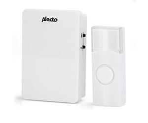 Alecto ADB-11 - Timbre inalámbrico - sin Cables - Alcance de 30 m - Aviso acústico y Luminoso - señal cifrada - Blanco