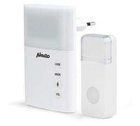 Alecto ADB-19 - Timbre inalámbrico con luz Intermitente - IP44 Resistente al Agua - Alcance de 30 m - 36 melodías - Blanco