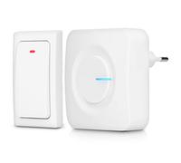 Alecto ADB30WT Timbre Inalámbrico Cinético - Funciona Sin Pilas ni Cables - Resistente al Agua IP44, Alcance hasta 200 m, 36 Melodías, Volumen Ajustable, Ampliable hasta 6 Receptores