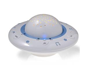 Alecto BC-125 - proyector de cielo estrellado, conciliar el sueño rápidamente, funciona con pilas, control de volumen, posicionamiento flexible, canciones, imágenes, detección de sonido