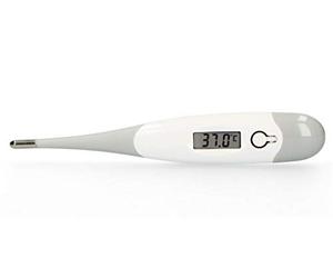 Alecto BC-19GS - Termómetro clínico digital, termómetro, resultado de medición 10 segundos, Medición precisa de temperatura +/- 0,1, pantalla grande y legible, gris