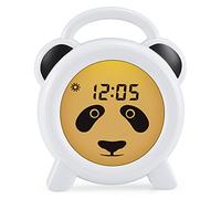 Alecto BC100PANDA - Despertador Infantil para mesita de Noche Ayuda a los niños a Tener una sensación de Tiempo y luz Nocturna estimula a los niños a quedarse en la Cama - Blanco/Negro