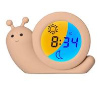 Alecto BC110BE Simon - Despertador Educativo para niños - Entrenador del sueño para niños - Luz Nocturna - Aprender a Dormir y despertarse con LED Kinderwecker - Taupe