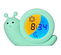 Alecto BC110GN Simon - Despertador Educativo para niños - Luz Nocturna - Aprender a Dormir y Despertar con Despertador LED para niños - Caracol, Menta