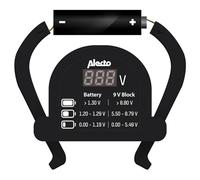 Alecto BTT2 - Comprobador de batería con indicador digtal para comprobar el estado de carga, ideal para AAA, AA, C, D (1,5 V y 9 V), medidor de batería, color negro