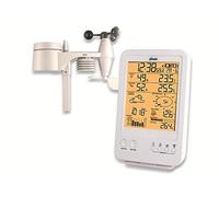 Alecto Estación meteorológica WS-4800, pantalla LCD a color, incluye temperatura interior y exterior, pictograma de previsión meteorológica, indicador de tendencia, color blanco, 148 x 389 x 442 mm