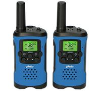 Alecto FR-115 Juego de Dos Walkie Talkies para niños - Walki Talki con Alcance de hasta 7 kilómetros - 8 Canales - Linterna integrada - Pantalla retroiluminada - Azul/Negro