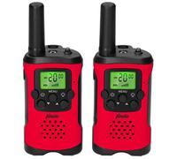 Alecto FR-115RD - Set de Dos Walkie Talkies para niños - Walki Talki con Alcance de hasta 7 kilómetros - Walky Talky 8 Canales - Linterna integrada - Pantalla iluminada - Rojo