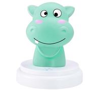 Alecto Hipopótamo Luz LED nocturna SILLY HIPPO Diseño divertido, Verde agua