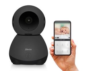 Alecto SMARTBABY10BK WiFi Vigilabebés con Cámara HD 1080p - Vigilabebés Inteligente con Control Móvil - Video Vigilabebés Cámara y Audio - Negro