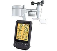 Alecto WS-4700 - estación meteorológica inalámbrica con sensor exterior - 5 en 1 - pantalla grande - memoria de datos - reloj radiocontrolado - fecha - fases lunares - negro, 13 x 5,4 x 27,8 cm