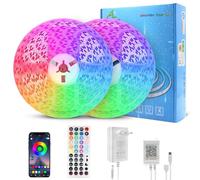 ALED LIGHT Tira LED 2*10M 60 LED/M Bluetooth, Cintas LED 10 Metros 600 LEDs 5050 RGB SMD, cambio delicado de color, 24 V Alimentador Mando a Distancia de 44 Teclas Receptor Luces Coloridas para Decora