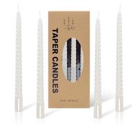 Alederways Velas de cena, velas cónicas blancas en espiral, velas largas trenzadas que no gotean para bodas, Halloween, día de San Valentín, Navidad, cumpleaños, fiesta, decoración, 4 unidades