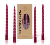 Alederways Velas de cena, velas cónicas rojas en espiral, velas largas trenzadas que no gotean para boda, Halloween, día de San Valentín, Navidad, cumpleaños, fiesta, decoración, 4 unidades