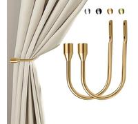 ALEENFOON 2 Cortina Tieback Hook Metal en Forma de Abrazadera Trasera Gancho para Alzapaños y Ganchos de Cortina Accesorios Decorativos Atar Cortinas Soporte(Oro)