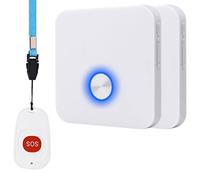 ALEENFOON Alarma móvil inalámbrica para casa con botón de Emergencia, Alarma de pánico, Recargable, para Paciencia de Ancianos, niños, discapacitados, Embarazadas (1 a 2)