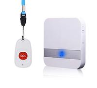 ALEENFOON Alarma Móvil Inalámbrica Para Casa Con Botón De Emergencia, Versión Plug-in, Alarma De Pánico, Alarma Inalámbrica Para Personas Mayores (1 a 1 Blanco)