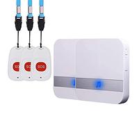 ALEENFOON Alarma Móvil Inalámbrica para Casa con Botón De Emergencia, Versión Plug-in, Alarma De Pánico, Alarma Inalámbrica para Personas Mayores (3 a 2 Blanco)