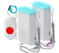 ALEENFOON Botón de Llamada de Emergencia para Personas Mayores, Vibración Avisador Personas Mayores AlarmaS para Casa Llamada de Emergencia Adecuado para Ancianos(1 a 2)