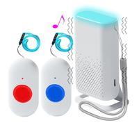 ALEENFOON Botón de Llamada de Emergencia para Personas Mayores, Vibración Avisador Personas Mayores AlarmaS para Casa Llamada de Emergencia Adecuado para Ancianos(2 a 1)