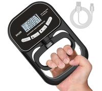 ALEENFOON Elettronica Dinamometro Digital Dinamómetro con Pantalla LCD, Medidor de Fuerza de Agarre, Entrenador de Fuerza de Agarre Negro, Entrenador de Agarre Ajustable de 180 kg