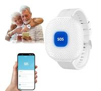 ALEENFOON WiFi Boton Emergencia Ancianos ,SOS Avisador Personas Mayores,Control de Aplicación Tuya,WiFi Pulsera Personas Mayores para Pacientes/ Ancianos/ Niños/ Mujeres Embarazadas (Blanco)