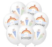 ALEGRE 20 globos para escolarización, color blanco, decoración para comienzo del colegio, para niñas y niños, globos para comienzo del colegio 2026, globos escolares para fiesta de escolarización