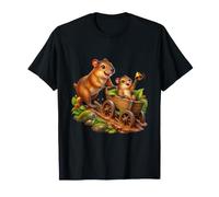 Alegre Agouti Empujando Un Pequeño Carro del Bosque Camiseta