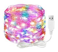 ALEGRE Cadena de luces LED con USB, 5M 50 LED Cadena de luces de alambre de cobre con enchufe, luces LED impermeables para interior y exterior, luces LED para decoración DIY de boda, Navidad, balcón