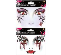 ALEGRE Halloween Roststattoo Spinnennetz Face Art Sticker,Halloween Temporäres Tattoo,Spinnennetz Glitzer Aufkleber Gesichtsstattoo Gesichtsstattoo Karneval,Ablösbare Tattoo Gesicht Kinder für Motto