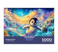 Alegre pingüino Corre en un Valle mágico Puzzle De 1000 Piezas Lindo pingüino Juego De Entrenamiento Mental para Adultos Y Niños 52x38cm/1000pcs
