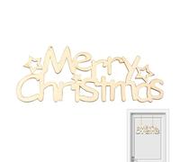 Alegre placa Noel para puerta de casa - Arte de pared de madera para tu propio colgante de bienvenida, proyecto de manualidades de temporada festivo | Decoración rústica