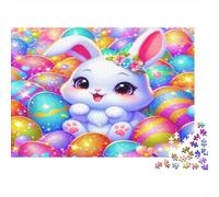 Alegría del Conejito de Pascua Puzzles 1000 Piezas Papel Reciclado para Adultos Puzzle para Adultos Juego Familiar Divertido y desafiante Excelente Idea de Regalo para Mujeres y Hombres
