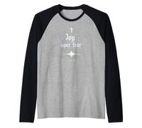 Alegría sobre el Miedo Inspiración Cristiana 2 Timoteo 1:7 Camiseta Manga Raglan