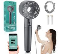 ALEHC® Alcachofa de Ducha con Filtro Antibacterias y Antical + Manguera 1,5 m + 2 Filtros de Recambio - 5 Modos - ABS - sin BPA - Ducha Filtrante que Purifica el Agua con Efecto Alta Presión