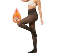 ALEIFLE Medias térmicas para mujer, Medias térmicas de forro polar, Acolchadas, Cuerpo delgado, Combinación elegante, Negro, 220 g, para 5 ~ 20 ℃, L-XL Grande