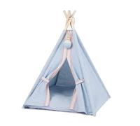 ALEjon Cama calmante para Perros Cama para Gatos Casa Tipi para Mascotas Tienda Plegable para Mascotas Cama para Mascotas Cama para Gatos con cojín, Perrera con Pompones Nido para Mascotas Colchón