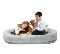 ALEjon Cama Grande para Perros, Cama Gigante para Perros para Humanos, Lujosa y esponjosa, Lavable, de Piel sintética, Esponja 3D, tamaño de Cama, Cama para Perros para Personas Que se quedan