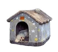 ALEjon Cama para Perros Calmante Casa para Mascotas Cama para Dormir Plegable Nido para Gatos Cálido Cama para Perrera Gatito Cueva Sofá Estera para Cachorros Todas Las Estaciones Casa Universal para