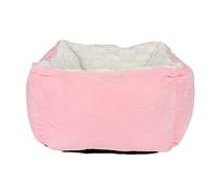 ALEjon Cama para Perros Calmante Ropa De Cama para Gatos Cama para Mascotas Perro Gato Cuadrado Cálido Cuddler Perrera Sofá para Cachorros Suave Nido para Mascotas Colchón para Mascotas (Color: Roze,