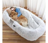 ALEjon Cama para Perros, Cama para Perros para Humanos, tamaño Que se Adapta a Usted y a Sus Mascotas, Cama para Perros de tamaño de Piel de Lujo, Lavable, de Piel sintética, Cama Grande para Perros,
