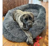 ALEjon Cama para Perros, Cama para Perros para Humanos, tamaño Que se Adapta a Usted y a Sus Mascotas, Cama para Perros de tamaño de Piel de Lujo, Lavable, de Piel sintética, Cama Grande para Perros,