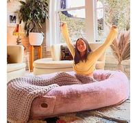 ALEjon Cama para Perros de tamaño Ultra Grande para Humanos, Cama Tipo puf Gigante para Personas Adultas, Cama para Perros de Piel sintética difusa, Lavable, súper Suave y cómoda para Personas Que se