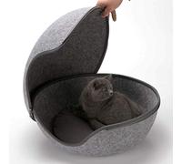 ALEjon Huevos Nido para Gatos, Casas Cuevas para Gatos cálidas con Forma de Huevo, Lindos Suministros para Mascotas (Color: Gris)