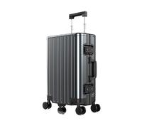ALEjon Maletín de Viaje rígido de Aluminio Gris Barra de tracción: Elegante, Listo para los Negocios y Apto para Cabina, Disponible en tamaños de 20", 24" y 28"