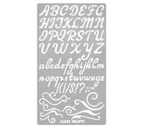 Aleks Melnyk #34.2 - Plantilla de metal alfabeto para pintura, pirograbado en madera, letras, plantilla, plantilla diaria, plantillas de ocio creativas, número vintage, álbumes de recortes, podíbula