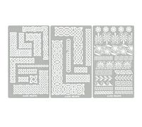 Aleks Melnyk #36 Plantillas de Borde Pequeño Para Álbumes de Recortes, Llave Griega, Nudo Celta, Vikingas Ornamentadas - Plantillas de Diario de Acero y Metal